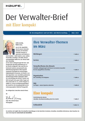 Der Verwalterbrief mit den Verwalterthemen im März 2024 | Verwalter-Brief