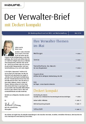 Der Verwalterbrief 05/2014 | Verwalter-Brief