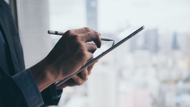 Detailaufnahme Tablet Hand