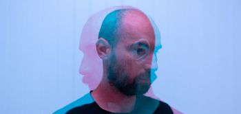 Doppelbelichtung Mann Burnout Depression Stress