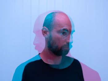 Doppelbelichtung Mann Burnout Depression Stress