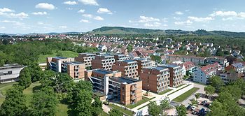 Drohnenaufnahme_Wohnquartier der SWSG in Stuttgart-Bad Cannstatt