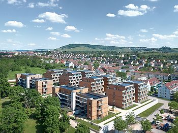 Drohnenaufnahme_Wohnquartier der SWSG in Stuttgart-Bad Cannstatt