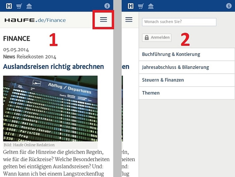 Einfache Navigation auf dem Smartphone