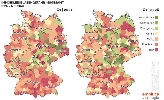 Empirica-Index: Brisanz einer Immobilienblase: aktuelle Entwicklung