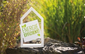 Energieeffizient Schrift Modellhaus