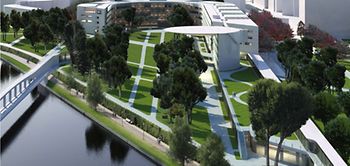 Entwurf für den Erweiterungsneubau des Kanzleramts in Berlin