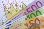 Euro Banknoten, Diagramm, Aktienkurse, Wertentwicklung,