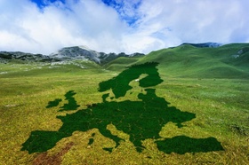 Europa Silhouette Schatten grün Wiese EU