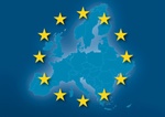Europakarte mit EU-Sternen