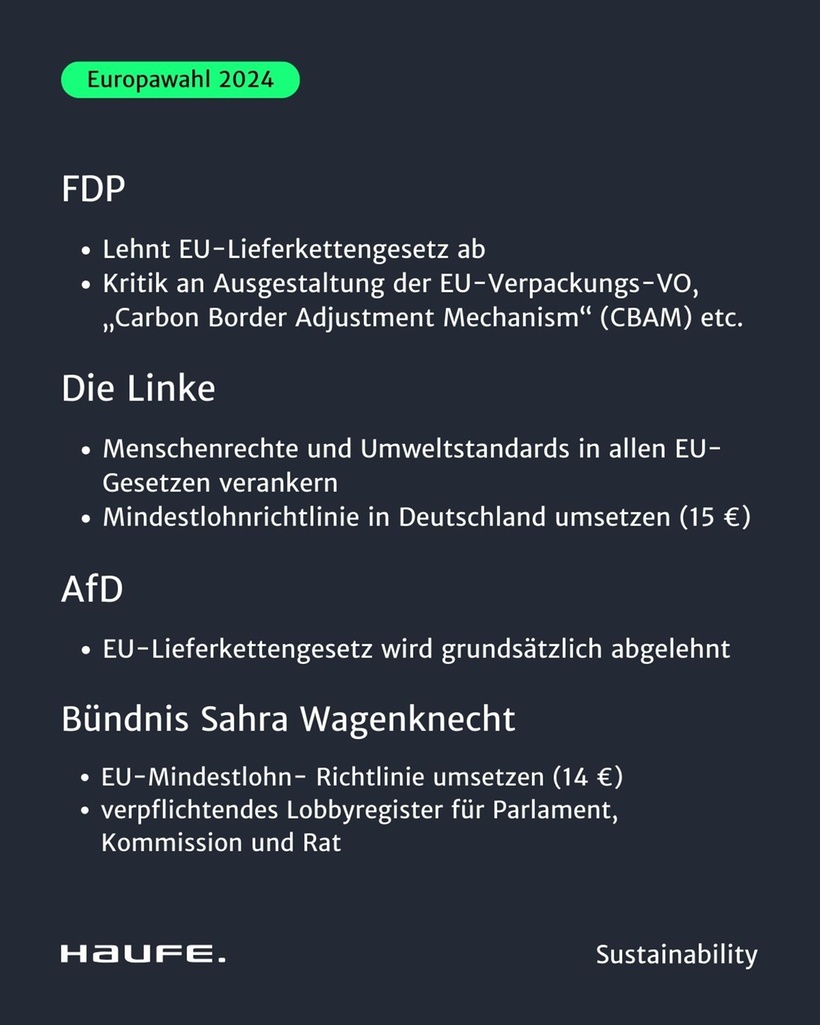 Europawahl: Nachhaltigkeit in Parteiprogrammen 6