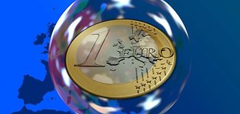 Eurozeichen Blase Banken Krise Euro Europa