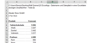 Excel-Tipp Dateinamen und Dateipfad in Kopfzeile anzeigen