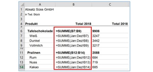 Excel: Mit der Funktion Blattschutz Formeln ein- und ausblenden