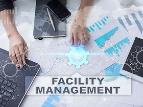 Facility Management Zahnräder digital Schrift