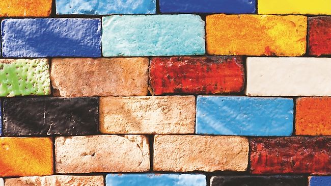 Farbige Ziegel Mauer Farben