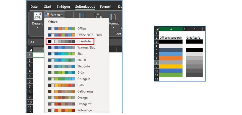Farbpaletten in Excel