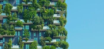 Fassade Neubau Apartments begrünt modern