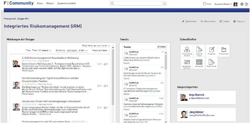 Abb. 2: Finanz-Portal – Seite integriertes Risikomanagement