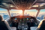 Flugzeug Cockpit ohne Piloten Futur