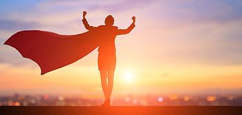 Frau Business Kostüm Superwomen Superkräfte Stadt Licht