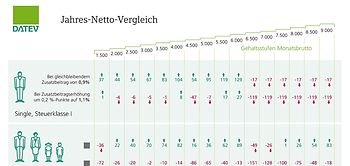 Gehaltsabrechnung: Jahres-Netto-Vergleich