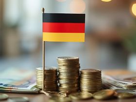 Geld Bundeshaushalt Deutschland Fahne