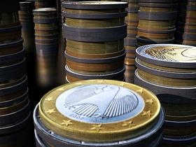 Geld Stapel Münzen Euro