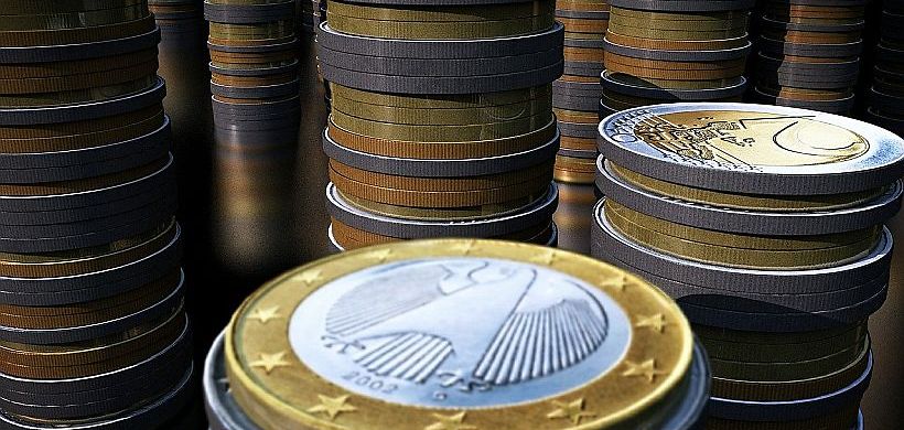 Geldstapel Euro Münzen
