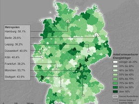 Geomap-Karte Anteil erneuerbarer Energieträger Neubau 
