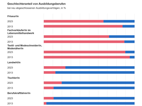 Geschlechteranteil bei Ausbildungsberufen