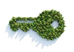 Green House Key Nachhaltigkeit Schlüssel grün