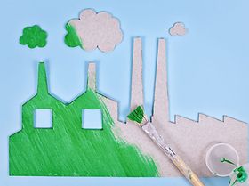 Greenwashing grüner Anstrich Fabrik