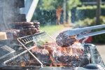 Grill Qualm Feuer Barbecue Garten