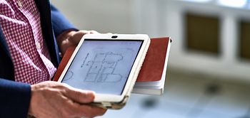 Grundriss auf Tablet