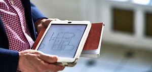 Grundriss auf Tablet