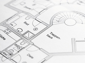 Grundrissplan eines Wohnhauses, Detail