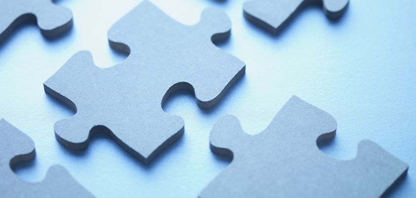 Puzzle-Teile blau