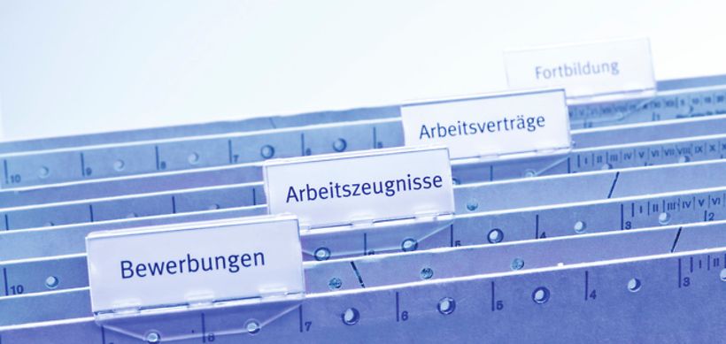 Haengeregister: Bewerbungen, Arbeitszeugnisse, Arbeitsvertraege, 
