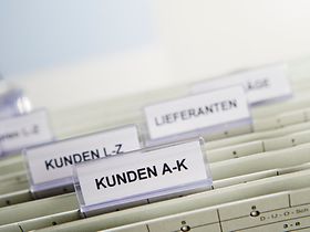 Hängeregister einer Adressenkartei