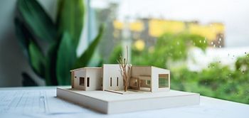 Hausmodell Architektur Fenster Regen Schreibtisch