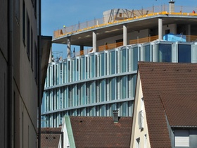 Der Neubau der Sparkasse auf dem ehemaligen  Bakola-Gelände, Bakola Baustelle, Fahnenbergplatz, Pete