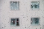 Wetter Regen Scheibe Fenster Wohnhaus Wohnblock 