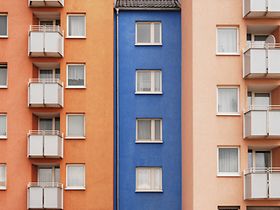 Housing estate, facade, balconies