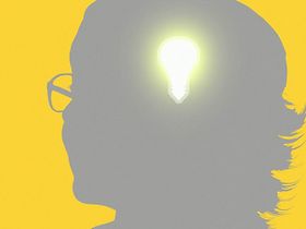 Idee: Glühbirne im Kopf
