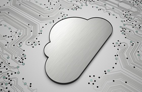 Illustration Wolke auf die Datennetze zulaufen