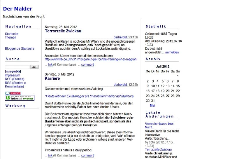 Immobilien-Blogs im Überblick: www.dermakler.blogger.de