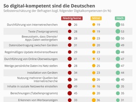 Infografik Digitalkompetenzen der Deutschen