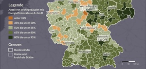 Geomap: Energieeffizienz von Wohngebäuden in Deutschland 