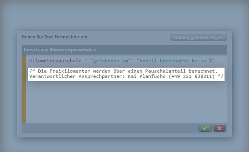 Abbildung 6: Kommentare im Formeleditor
